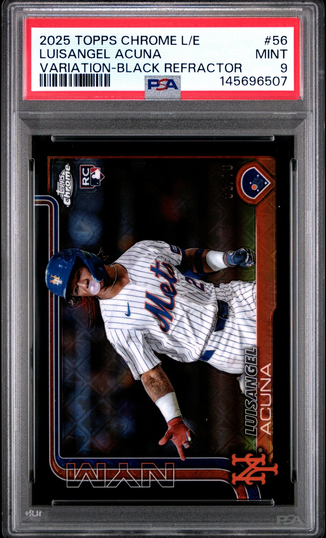 2025 Topps Chrome Logofractor Edition Luisangel Acuna #56 (Variation-Black Refractor) Mint 9 front