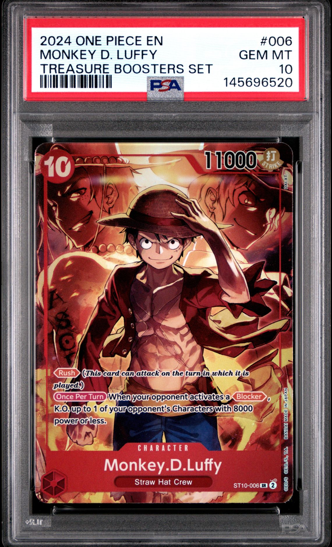 2024 One Piece Promos Monkey D. Luffy #006 (Treasure Boosters Set) Gem Mt 10 front