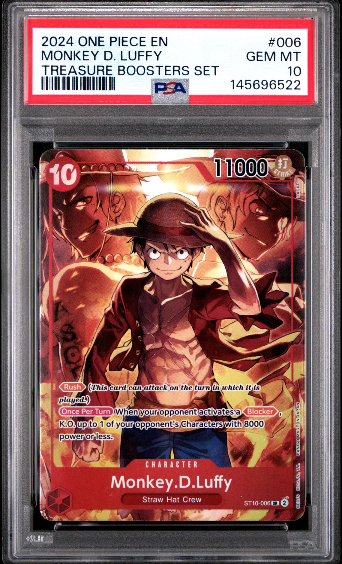 2024 One Piece Promos Monkey D. Luffy #006 (Treasure Boosters Set) Gem Mt 10 front