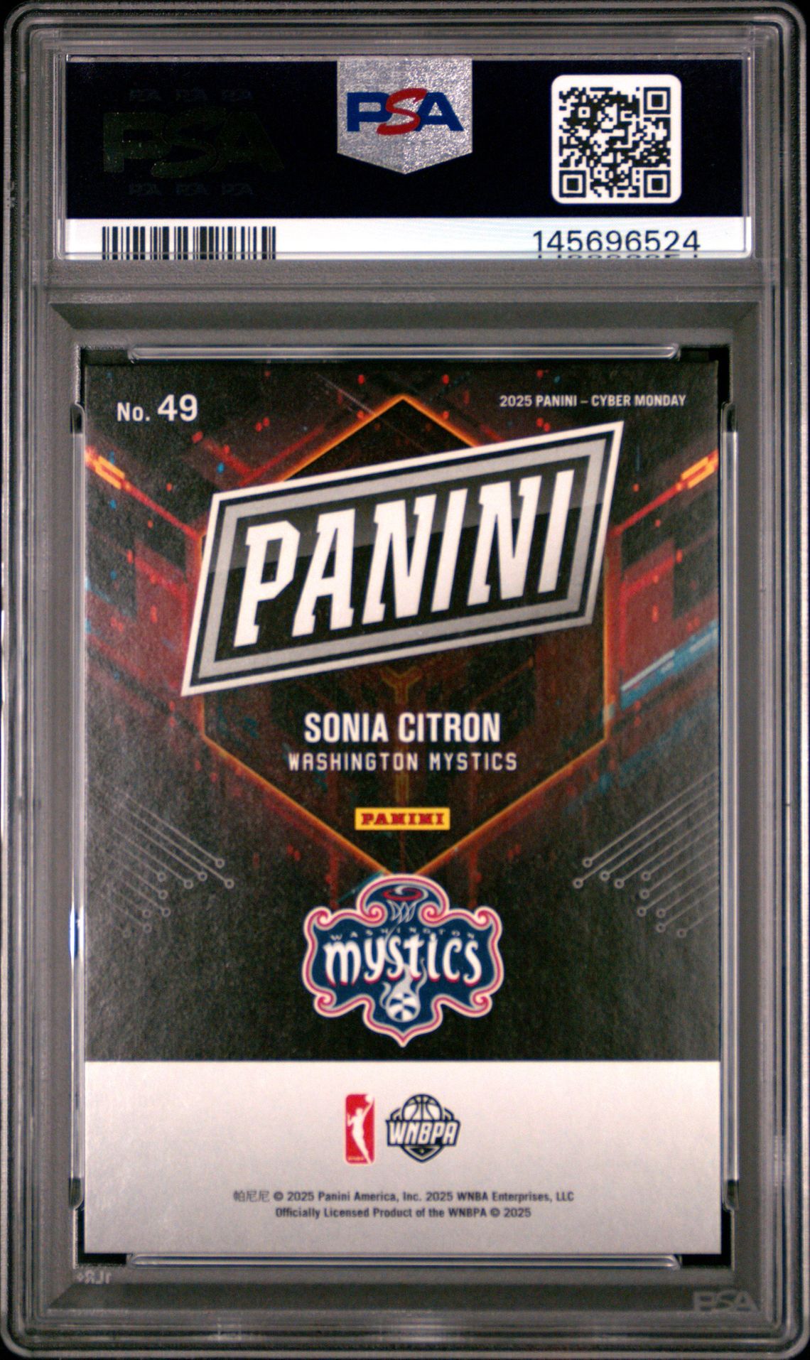 2025 Panini Cyber Monday Sonia Citron #49 Mint 9 back