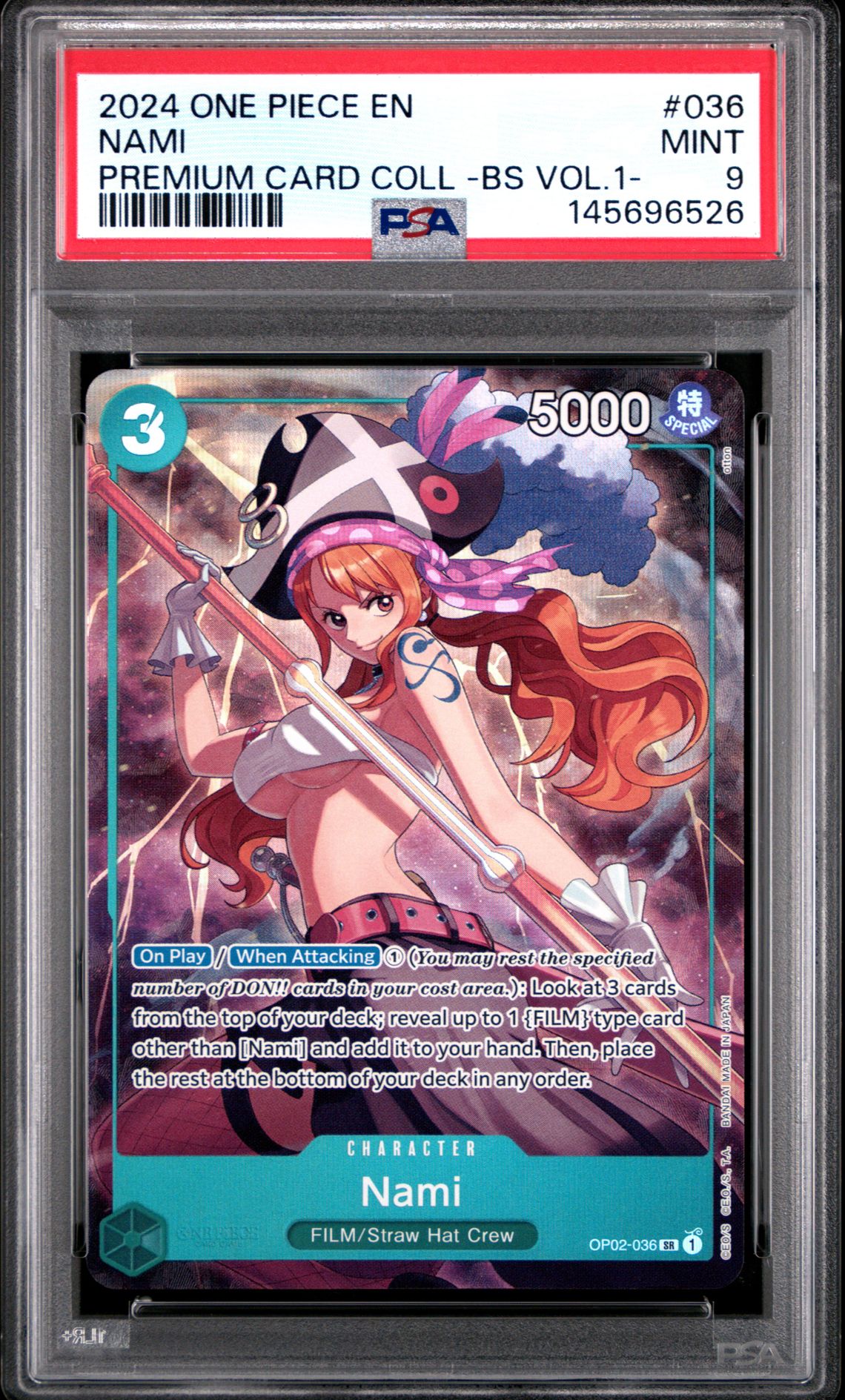 2024 One Piece Premium Card Collection -Best Selection Vol.1- Nami #036 Mint 9 front