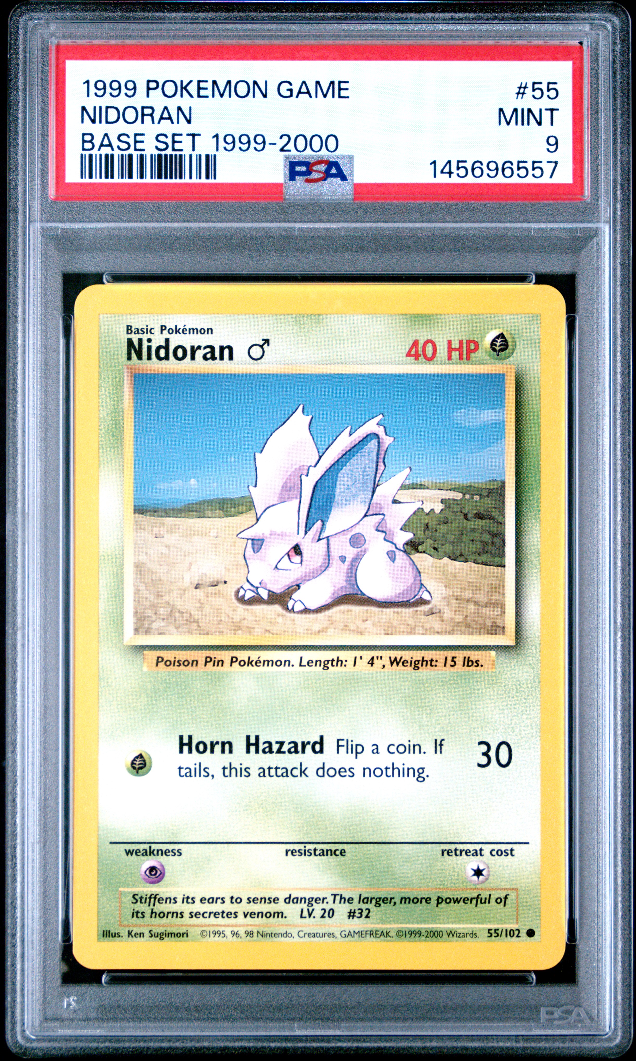 1999 #55 Nidoran PSA 9 Game Pokemon
