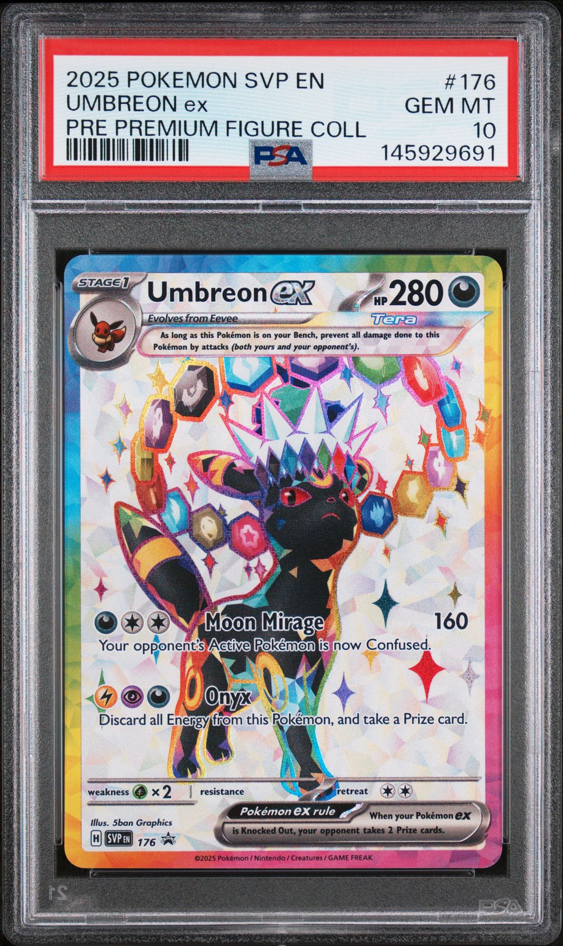 2025 Pokemon Svp En-Sv Black Star Promo Umbreon Ex #176 (Pre Premium Figure Coll) Gem Mt 10 front