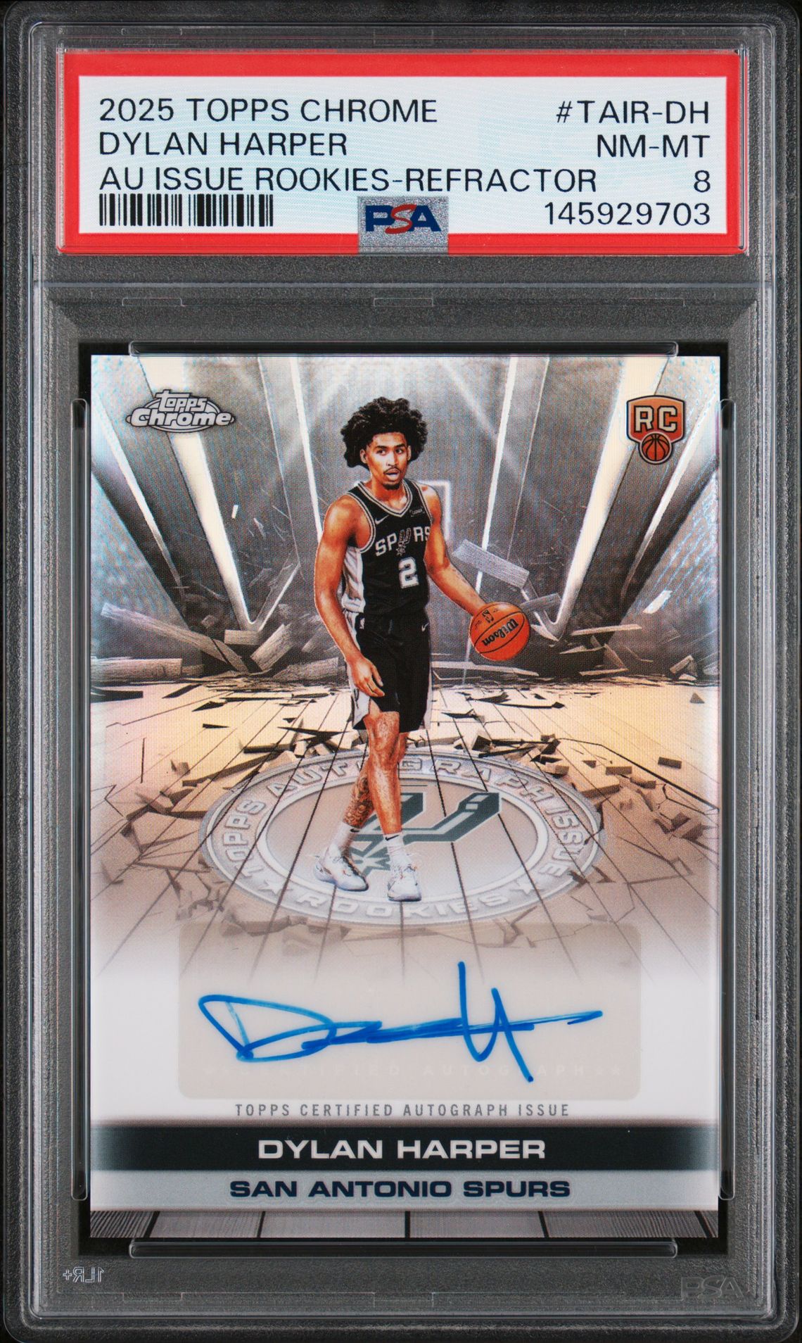 2025 Topps Chrome Autograph Issue Rookies Dylan Harper #Tair-Dh (Au Issue Rookies-Refractor) Nm-Mt 8 front