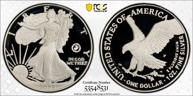 2025-P $1 Silver Eagle w/ US Marine Corps Privy 250th Anniversary First Day of Issue PR70DCAM