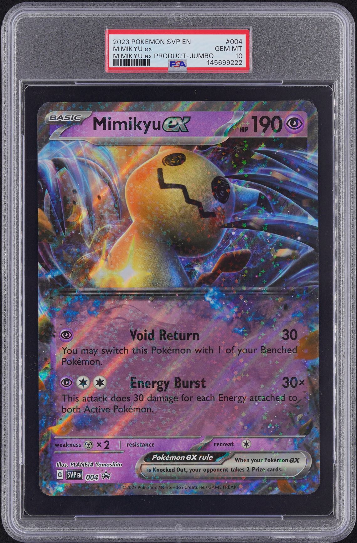 2023 Pokemon POKEMON SVP EN-SV BLACK STAR PROMO MIMIKYU ex PRODUCT-JUMBO #004 Mimikyu Ex front