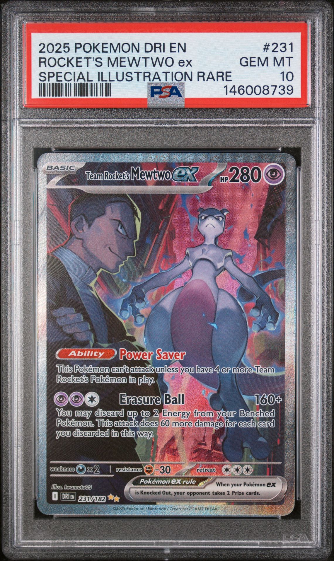 2025 Pokemon POKEMON DRI EN-DESTINED RIVALS SPECIAL ILLUSTRATION RARE #231 Rocket's Mewtwo EX front