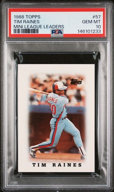 1988 Topps TOPPS MINI LEAGUE LEADERS #57 Tim Raines front