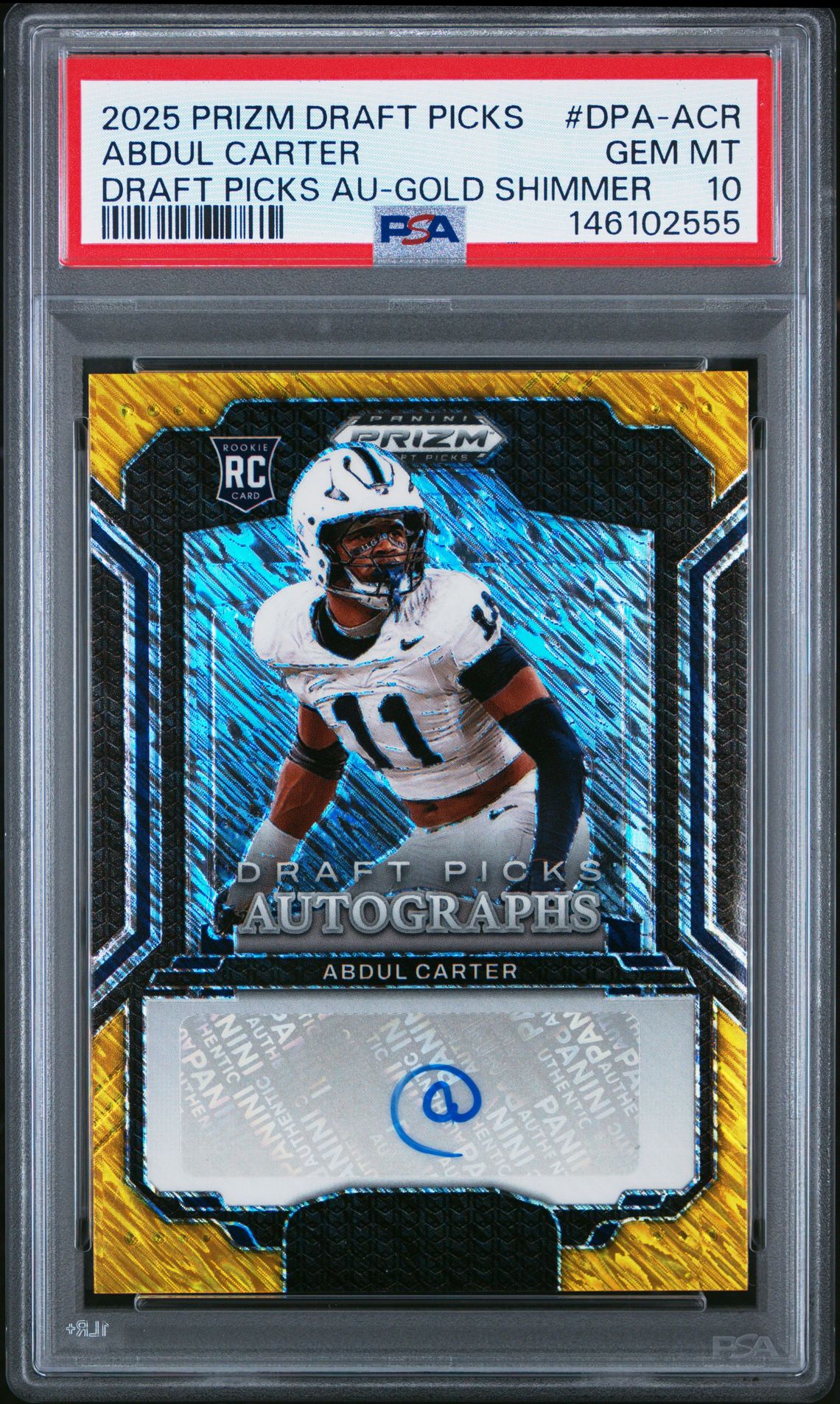 2025 Panini Panini Prizm Draft Picks Draft Picks Autographs #DPA-ACR Abdul Carter front