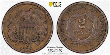 1864 2C Large Motto N1BN