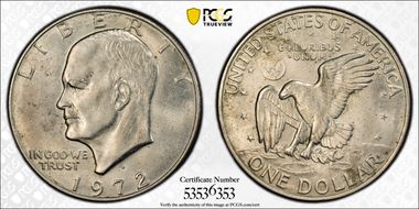 1972-D $1 AU58