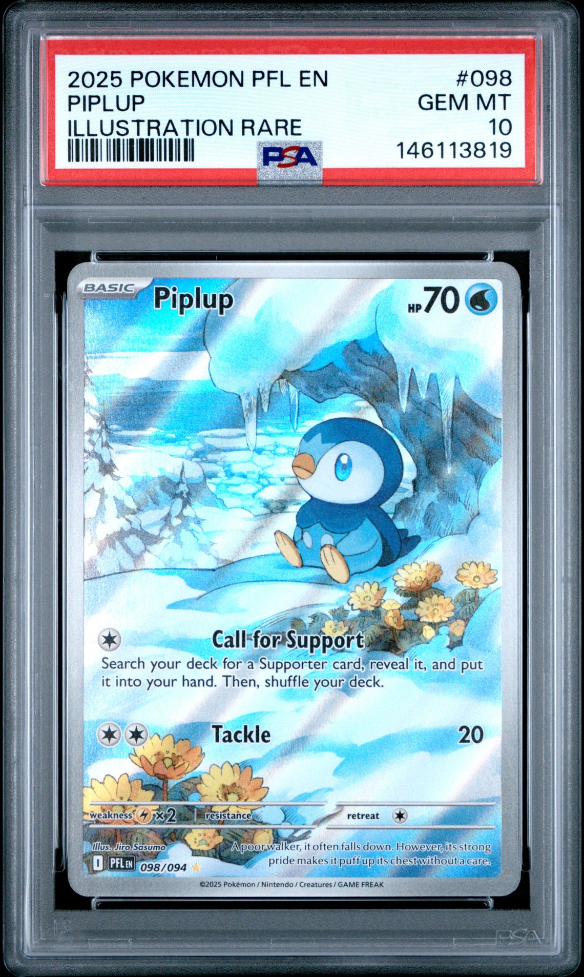 2025 Pokemon POKEMON PFL EN-PHANTASMAL FLAMES Illustration Rare #098 Piplup front