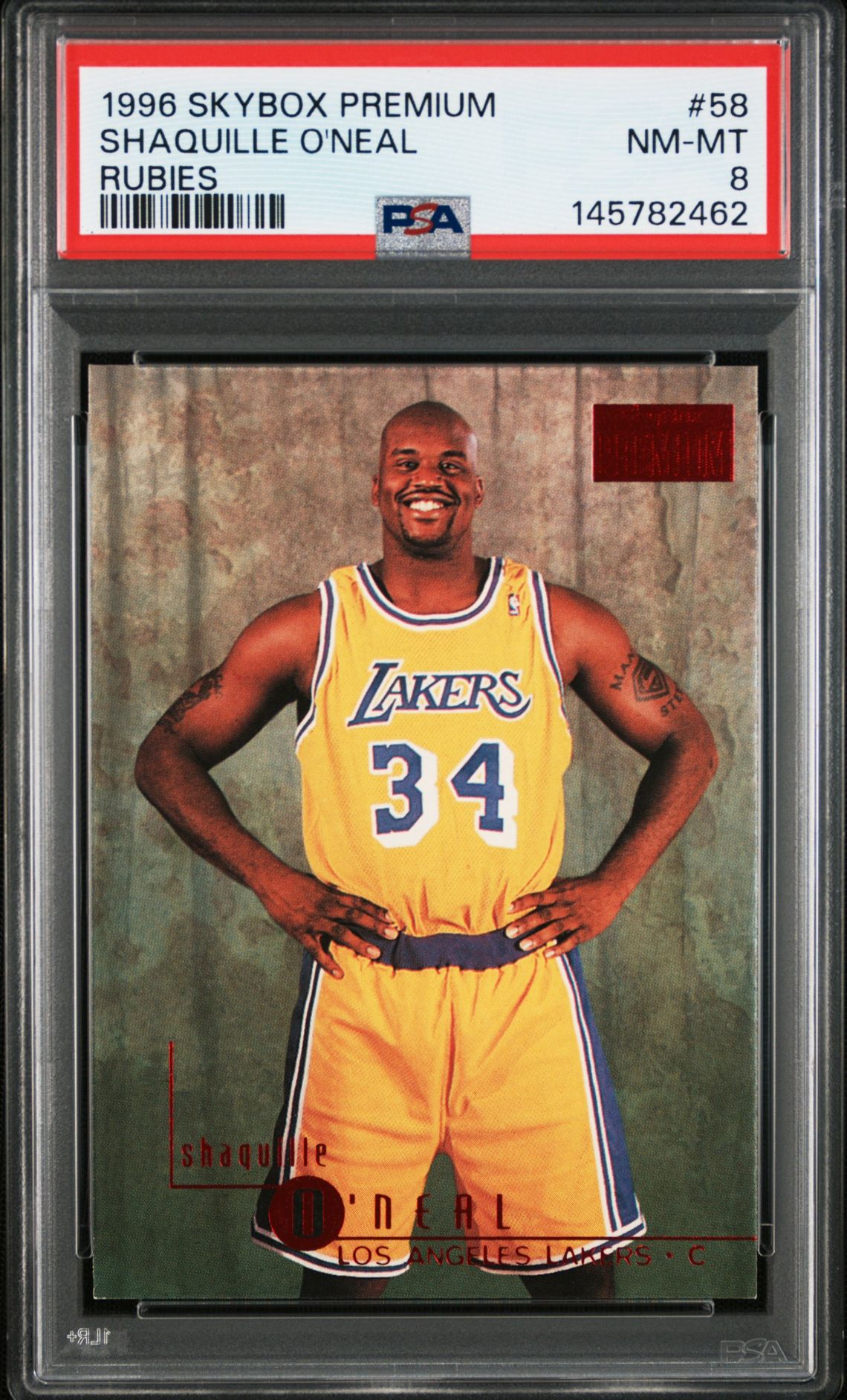 1996 SkyBox RUBIES #58 Shaquille O'Neal front