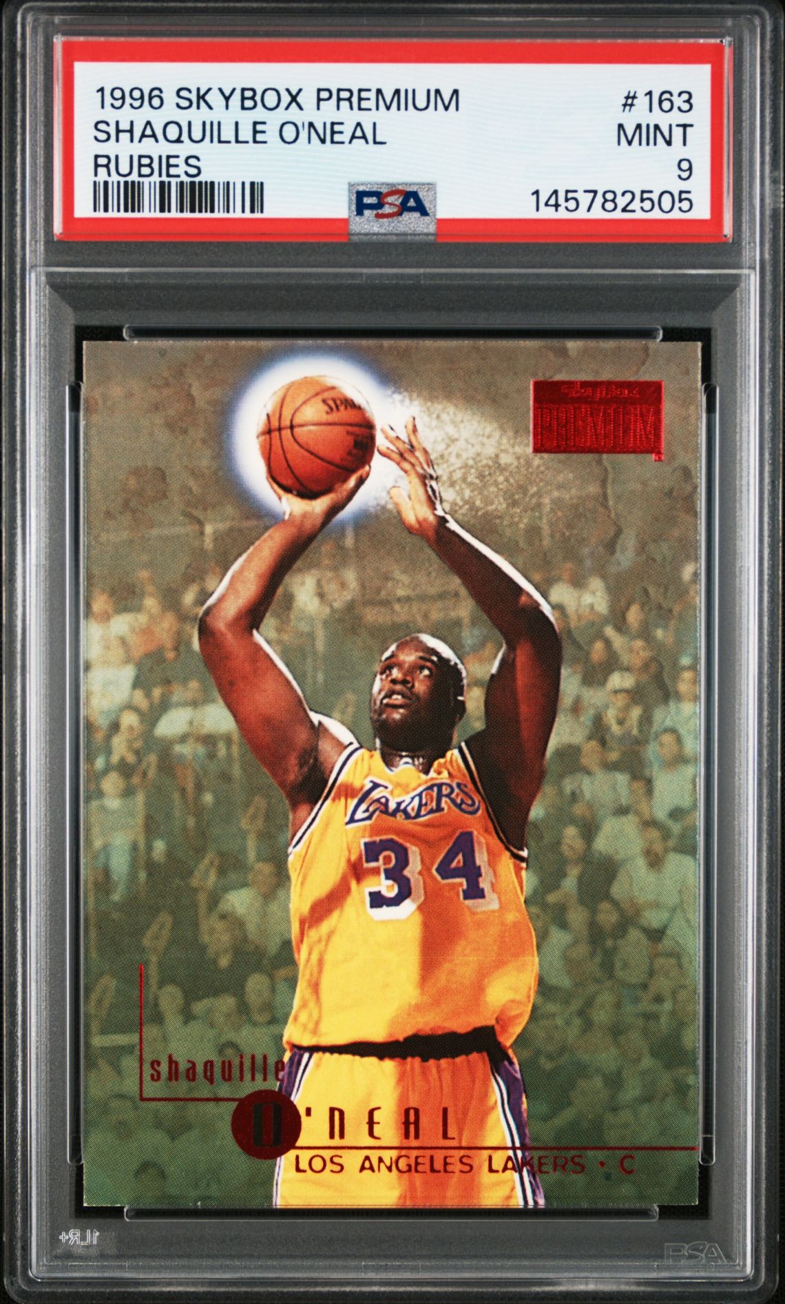1996 SkyBox SKYBOX PREMIUM RUBIES #163 Shaquille O'Neal front