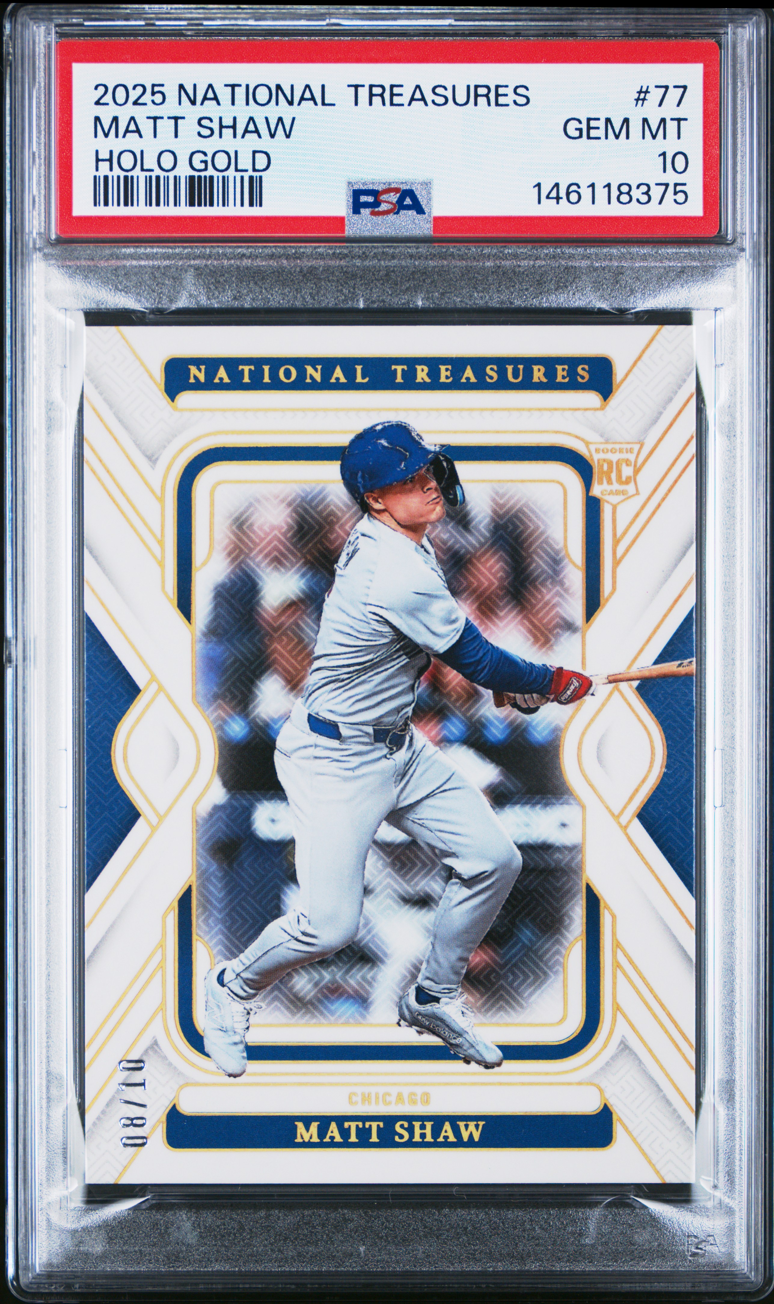 2025 #77 Matt Shaw PSA 10 Panini National Treasures