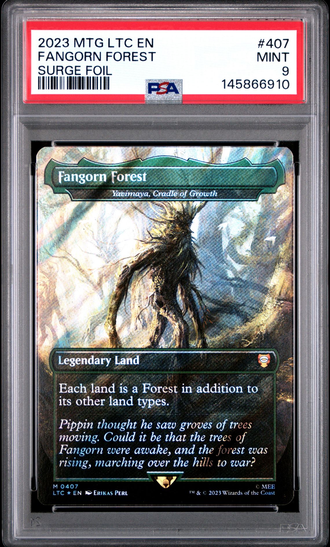 2023 MTG MAGIC THE GATHERING THE LORD OF THE RINGS: TALES OF MIDDLE-EARTH COMMANDER SURGE FOIL #407 Fangorn Forest front