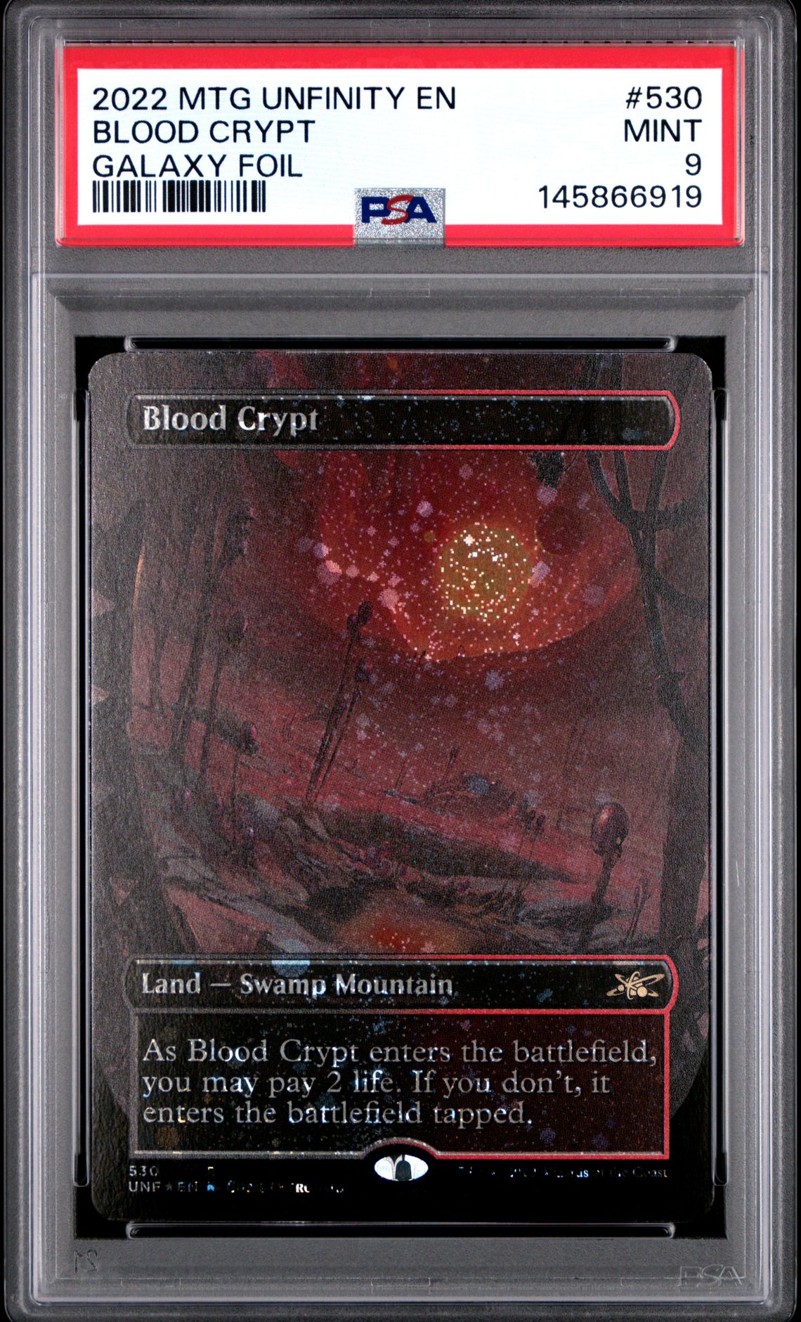2022 MTG MAGIC THE GATHERING UNFINITY GALAXY FOIL #530 Blood Crypt front