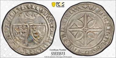 (1383-88) Gros Bl Wenceslaus II AU55