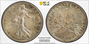 1898 1 Fr Gad-467 F-217 MS62