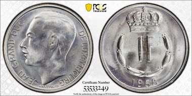 1968 1 Fr MS66