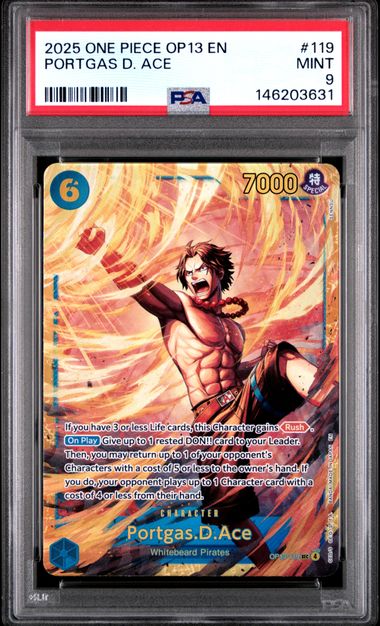 2025 One Piece Carrying On His Will Secret Rare #119 Portgas D front