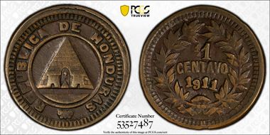 1911 1C KM-65 CENTAVO AU53BN