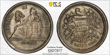 1885-E 25C AU50