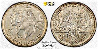 1938-S 50C Arkansas MS66+