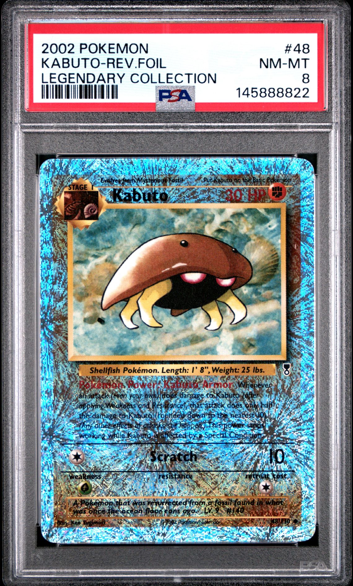 2002 Pokemon POKEMON LEGENDARY COLLECTION #48 Kabuto-Rev.Foil front