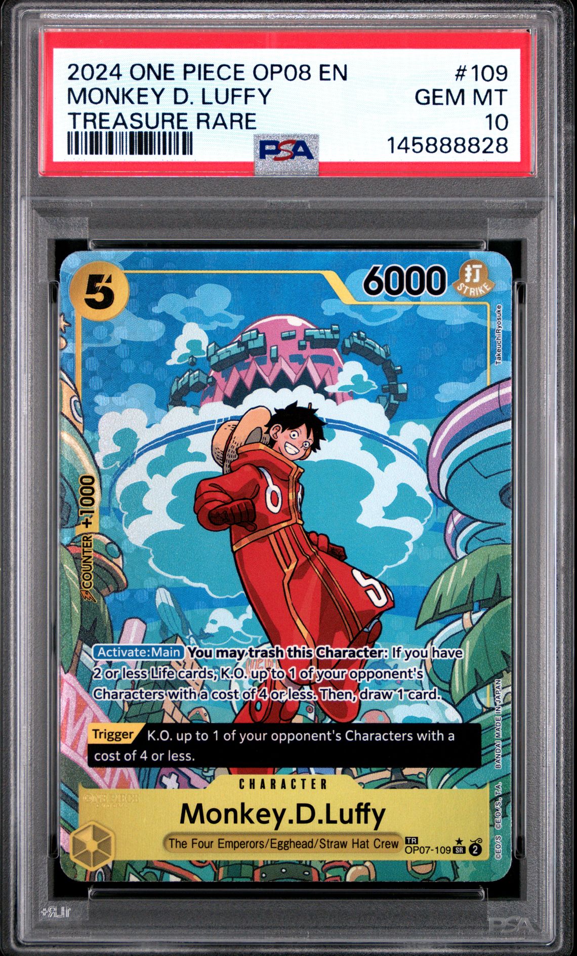 2024 One Piece ONE PIECE OP08-TWO LEGENDS TREASURE RARE #109 Monkey D. Luffy front