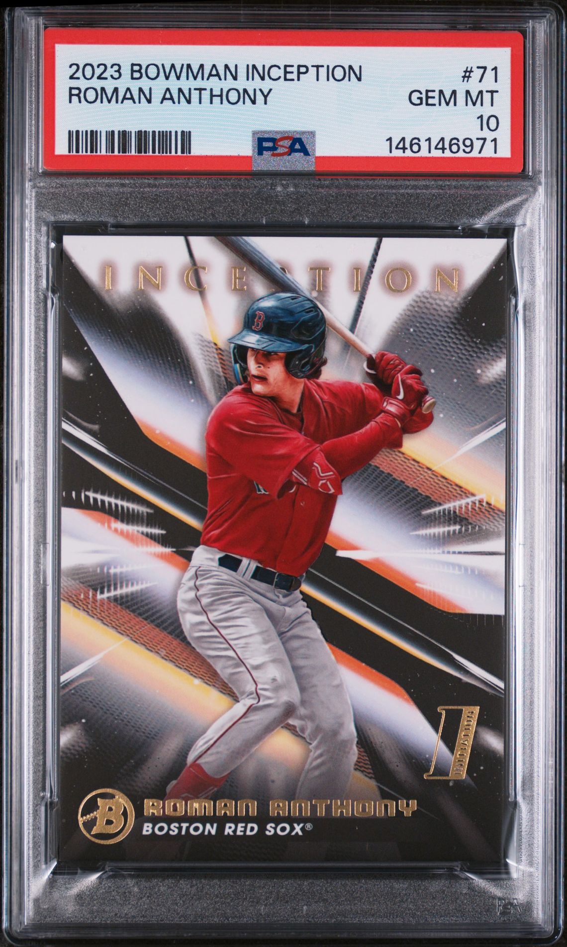 2023 BOWMAN INCEPTION ROMAN ANTHONY  71 GEM MT 10 front