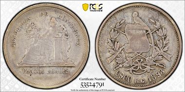 1893 R.G. 4 R KM-150 Large Letters VF25