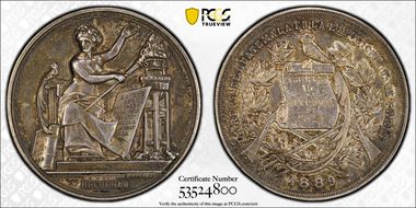 1889 Medal Paris Universal Expo Ag AU58