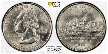 1999-P 25C New Jersey AU55