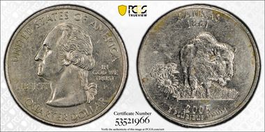 2005-P 25C Kansas AU50