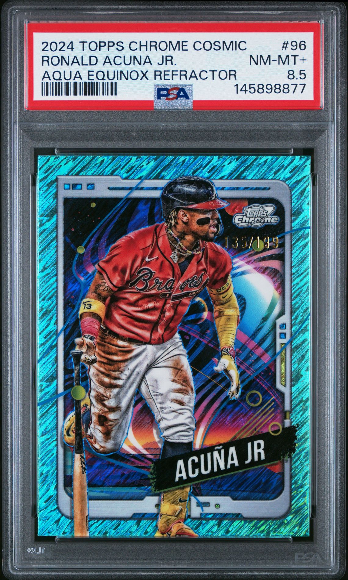 2024 Topps TOPPS COSMIC CHROME AQUA EQUINOX REFRACTOR #96 Ronald Acuna Jr. front