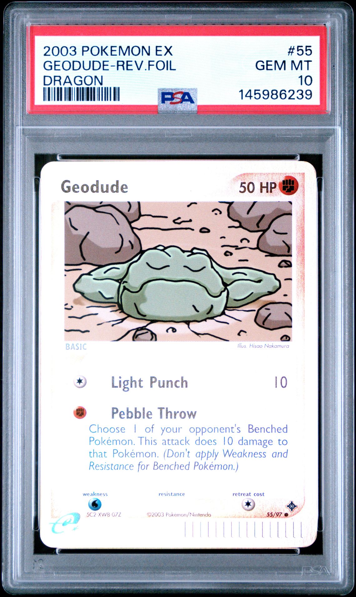2003 Pokemon POKEMON EX DRAGON #55 Geodude-Rev.Foil front