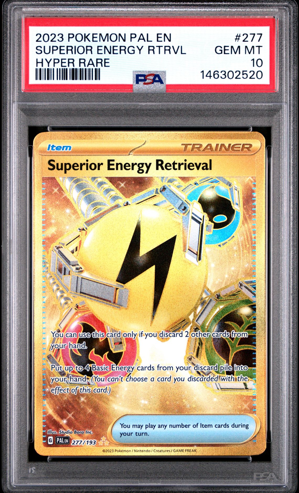 2023 Pokemon POKEMON PAL EN-PALDEA EVOLVED HYPER RARE #277 Superior Energy Rtrvl front