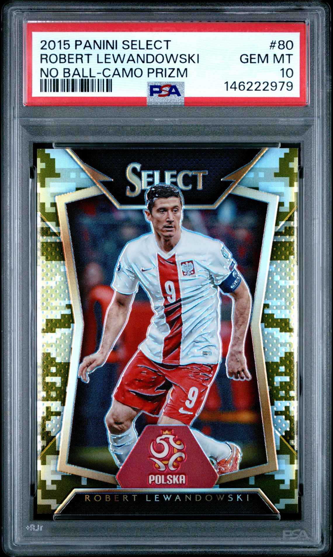 2015 Panini PANINI SELECT WITH BALL-RED PRIZM #80 Robert Lewandowski front