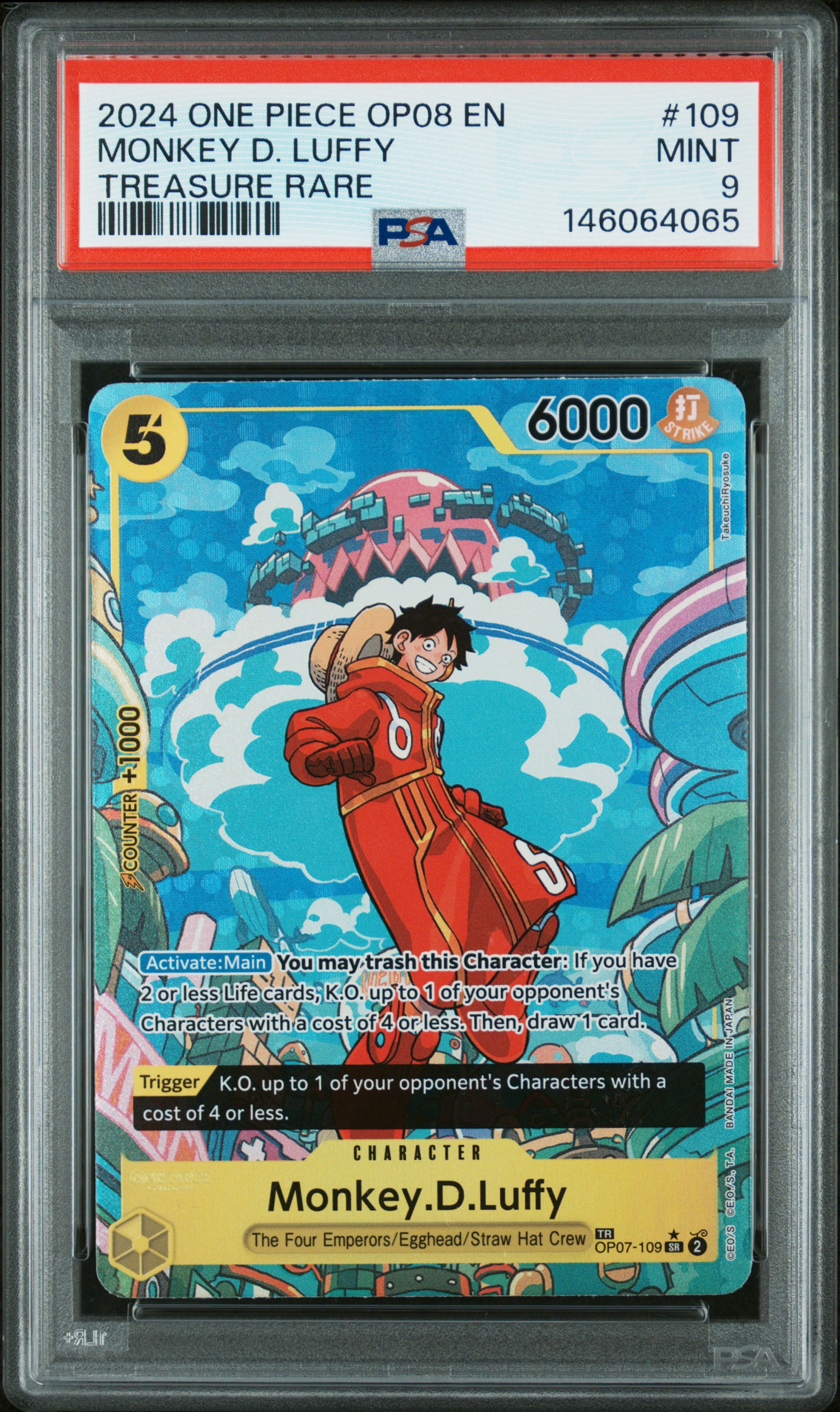 2024 #109 Monkey D. Luffy PSA 9 OP08-Two Legends One Piece