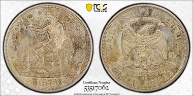 1873-CC T$1 Trade AU58