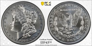 2025 $1 Morgan Dollar MS70