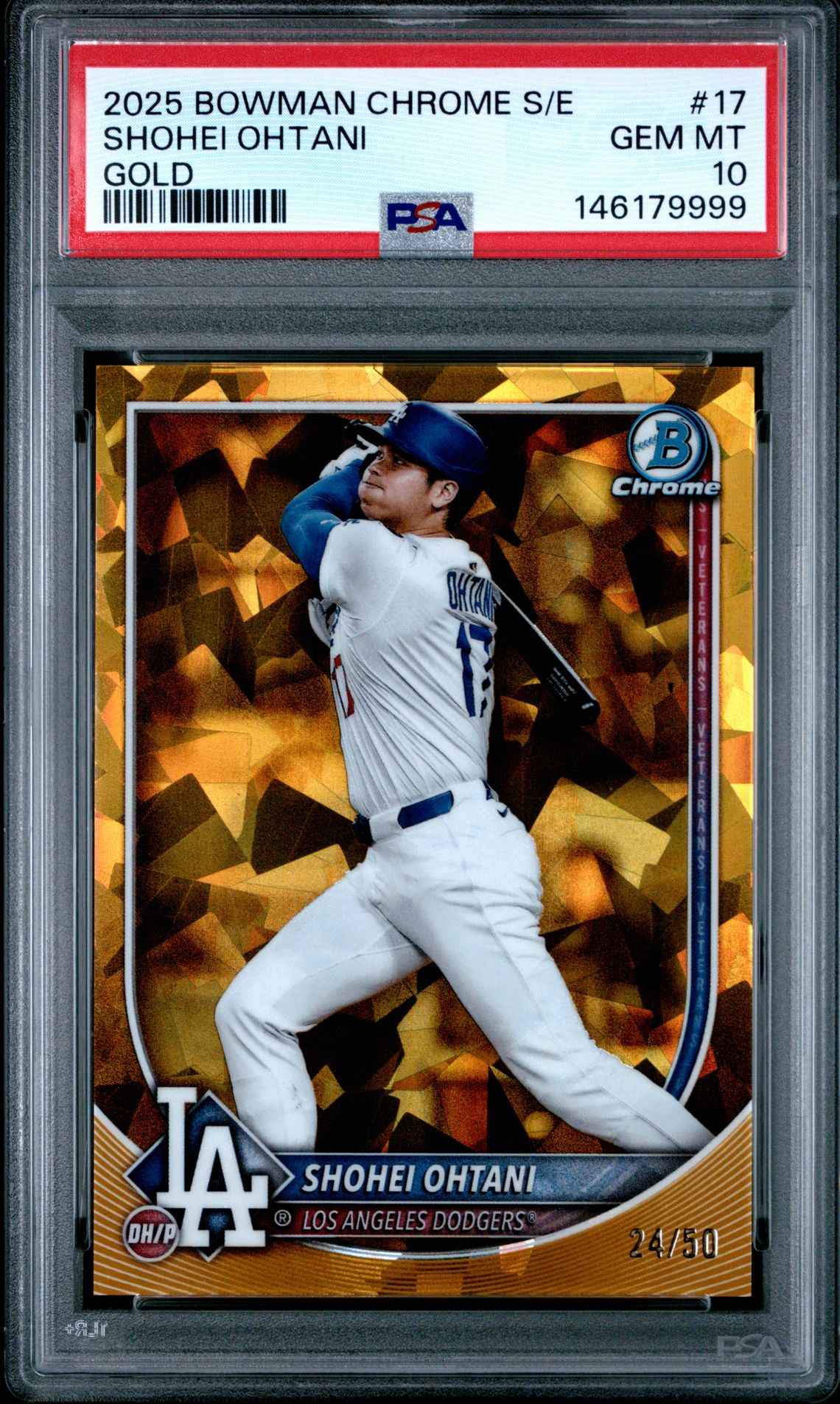 2025 Bowman BOWMAN CHROME SAPPHIRE EDITION GOLD #17 Shohei Ohtani front