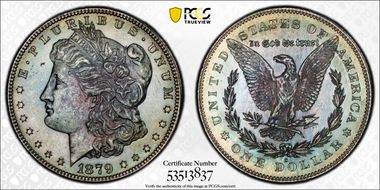 1879-S $1 VAM 52, Rev. of 1878 MS62