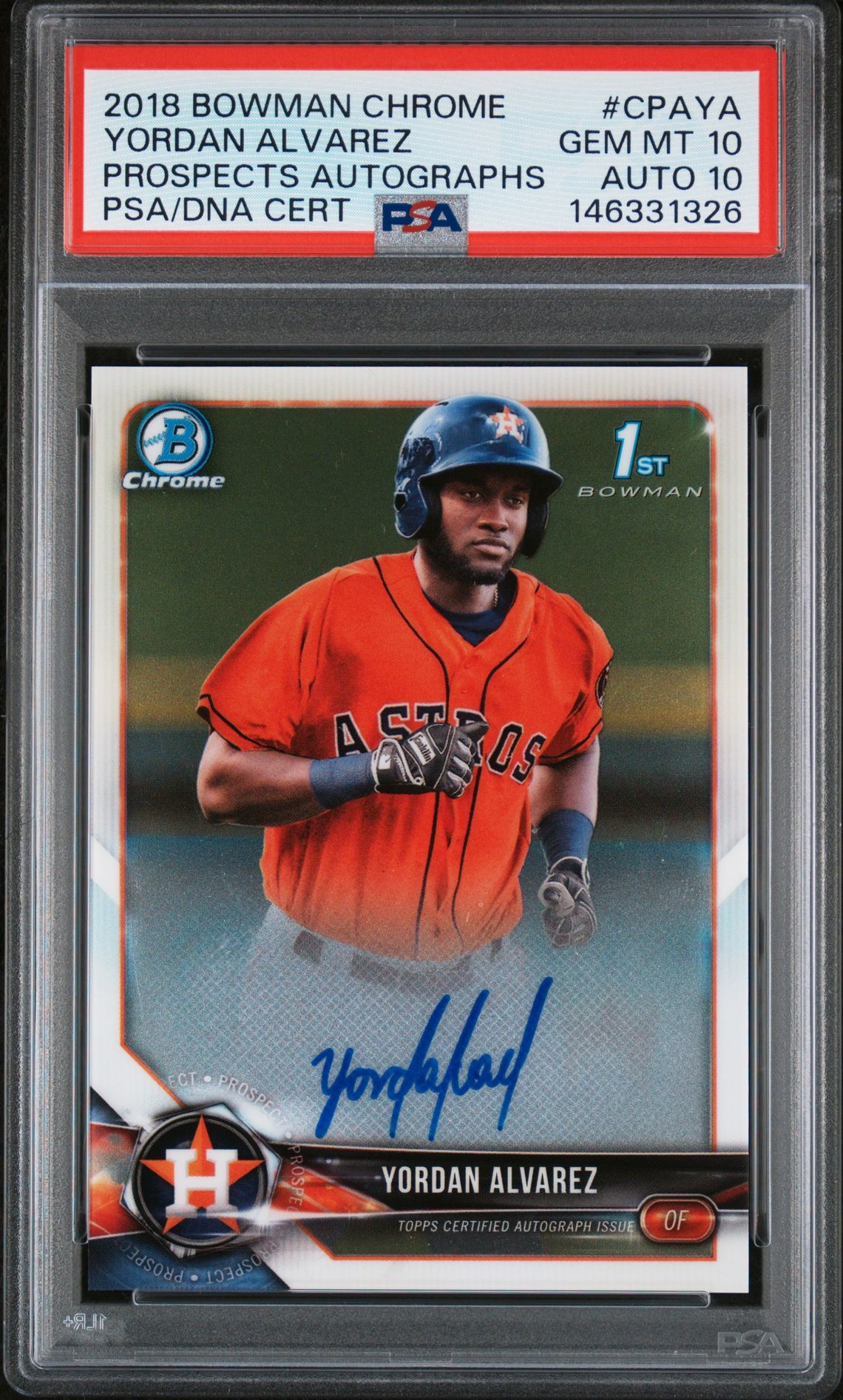 2018 Bowman Bowman Chrome #CPA-YA Yordan Alvarez front