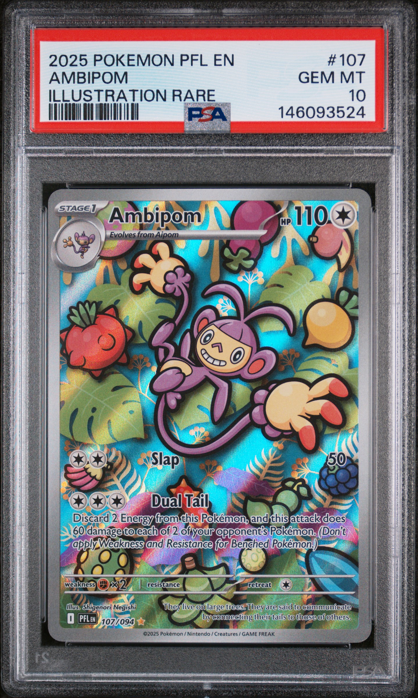 2025 #107 Ambipom PSA 10 Pfl EN-Phantasmal Flames