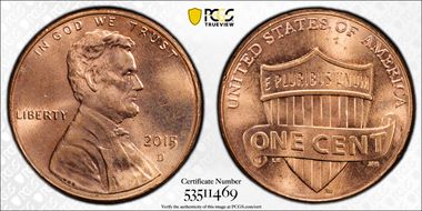 2015-D 1C Shield MS65RD