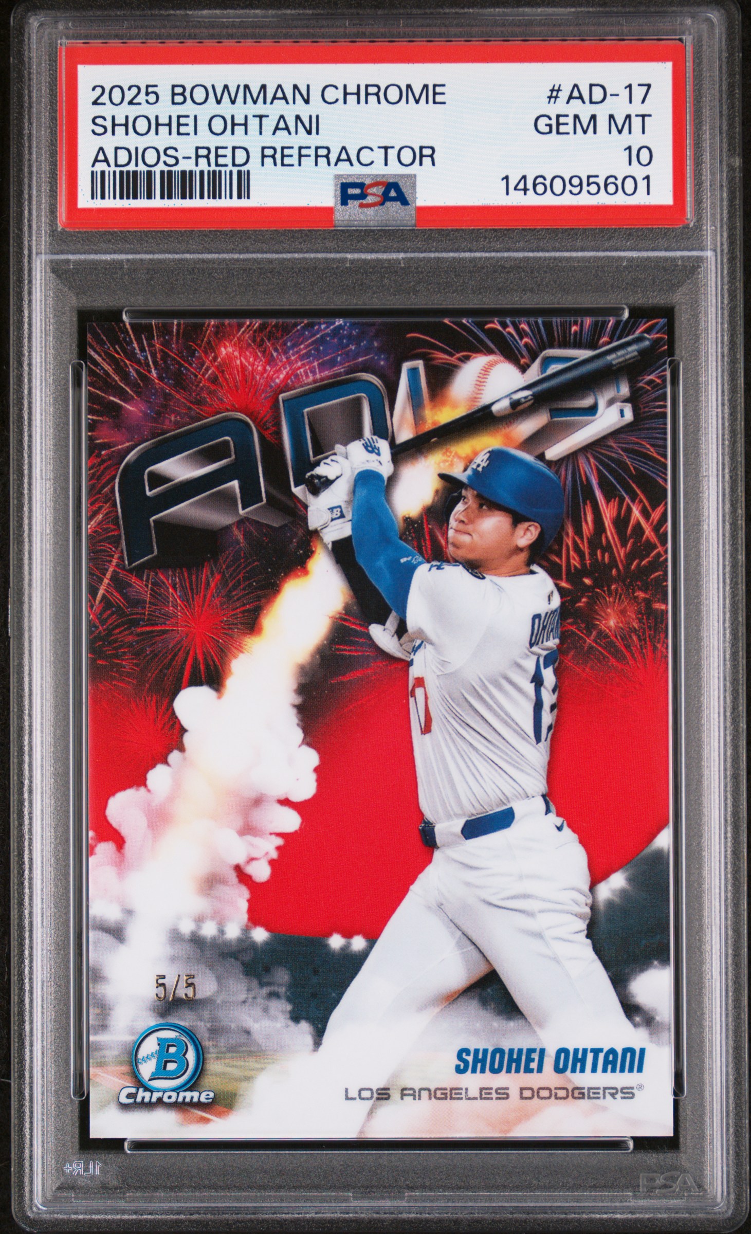 2025 Bowman Chrome BOWMAN CHROME ADIOS RED REFRACTOR #AD-17 Shohei Ohtani front