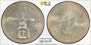 1949-Mo Onza KM-M49a  Ag AU58
