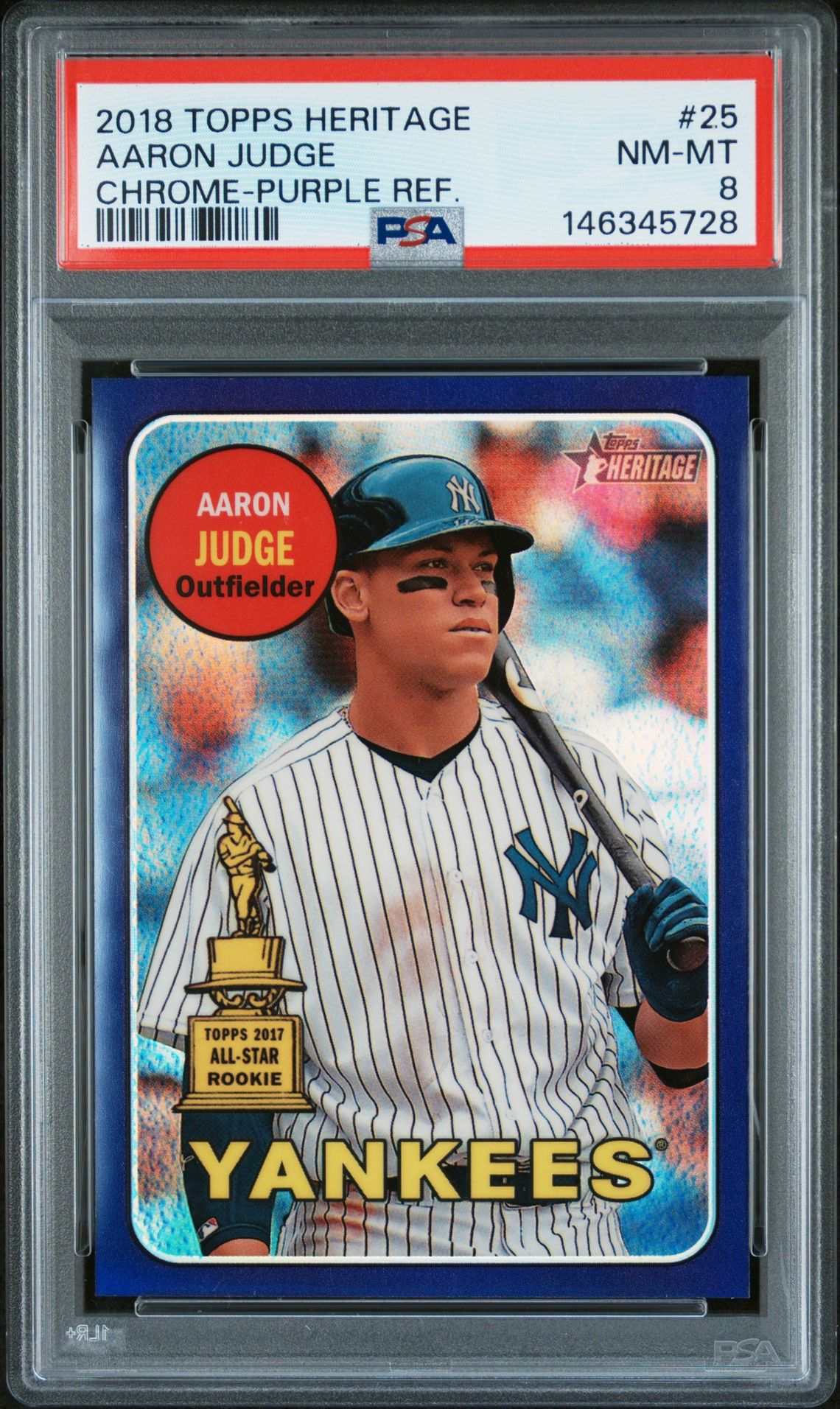 2018 Topps TOPPS HERITAGE CHROME-PURPLE REF. #25 Aaron Judge front